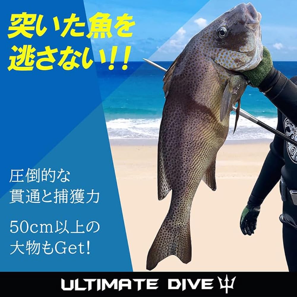 Ultimate Dive Single Forest Tip Feather (30cm / Made of Stainless Steel, Penetrating Power, Large Barb to Keep Fish from Missing (Rust-Proof Treatment/Thread Diameter 8mm), Fish Throat, Spearfishing, Ultimate Dive