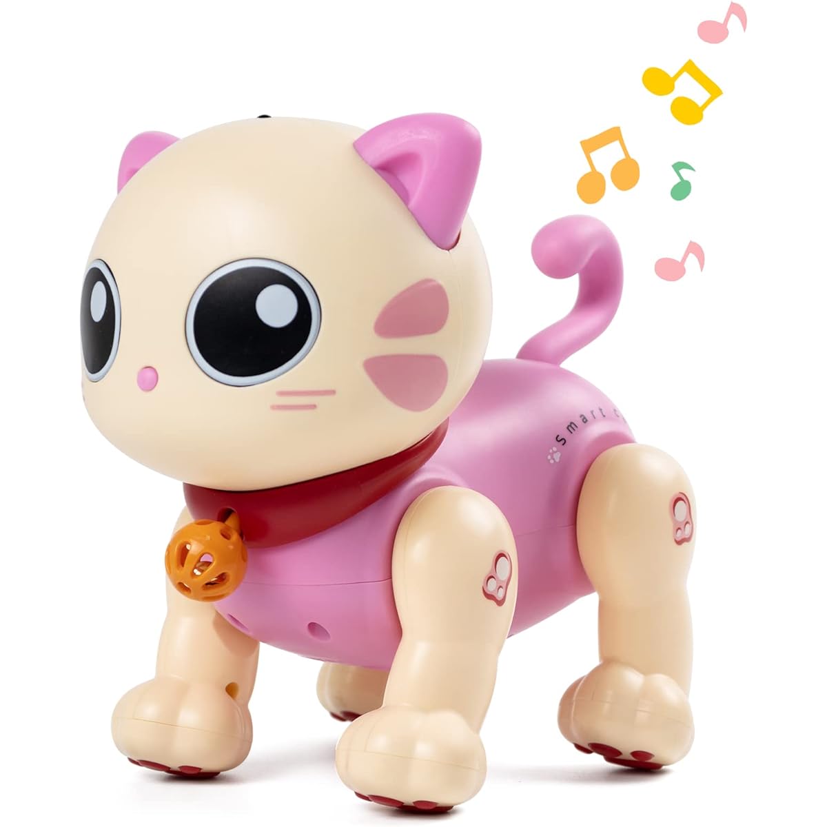 Marstone Robot Cat Toy for Kids 1 2 3 4 5 6+ Year Old Girls Birthday Gift Remote Control Kitty Toddler Toys for 2-4 Years Interactive Pet Program Dancing LED Ear Music 3-5