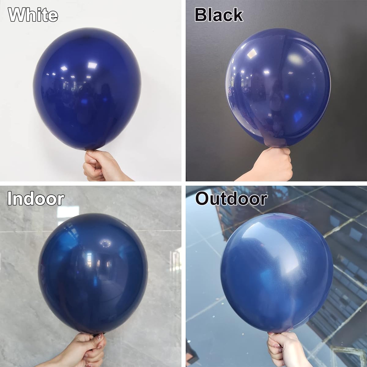 100pcs Blue Balloons Navy Blue Balloon Garland Arch Kit 18/12/10/5inch Matte Blue Various Size Latex Balloons for Birthday Wedding Ceremony Graduation Decorations