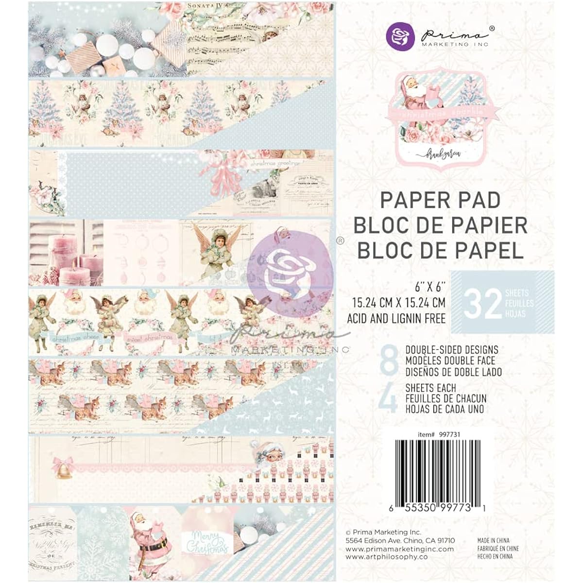 Prima Marketing Double-Sided Paper Pad 6"X6" 32/Pkg-Christmas Sparkle By Frank Garcia -997731