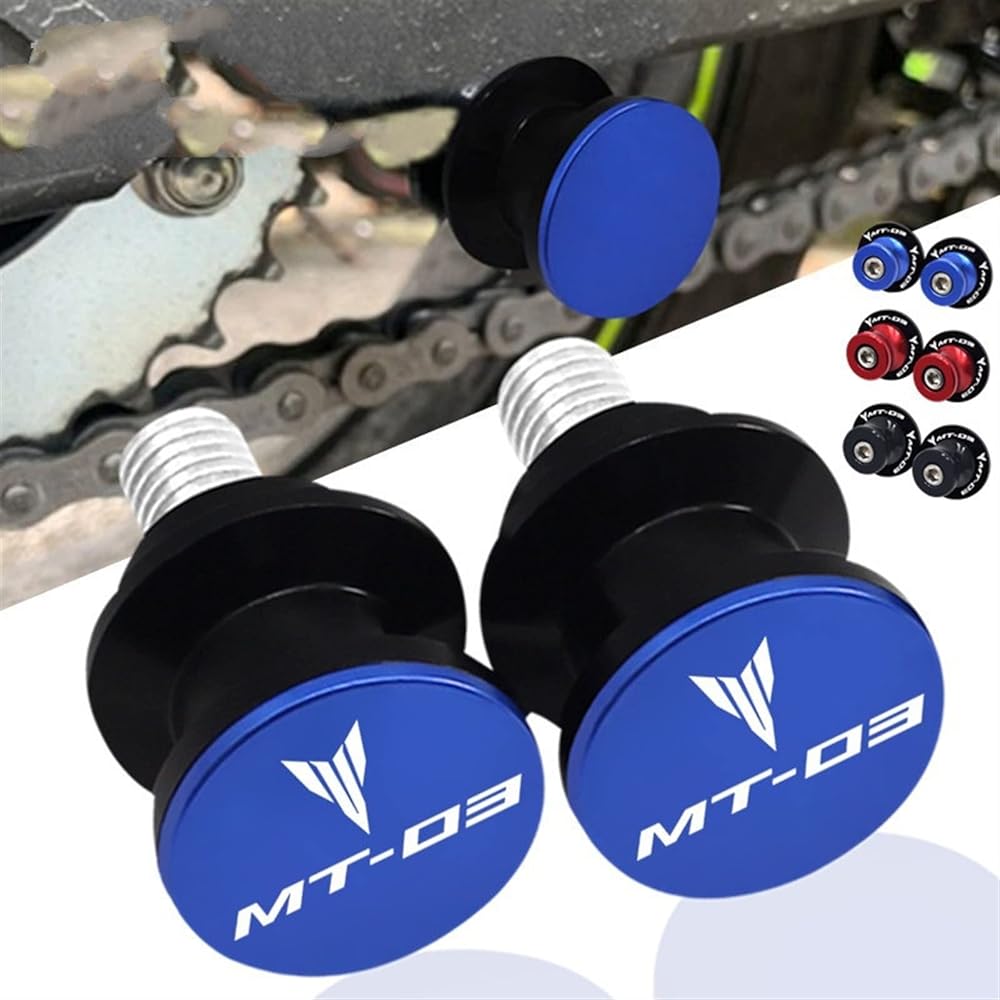 DEMUR 2pcs M6 Motorcycle Swingarm Slider Spool 8mm Stand Screw Protector Accessories Yamaha MT-03 MT03 Mt-03 2015-2020 2018 2019 Swingarm Slider Spool (Size: A Red)