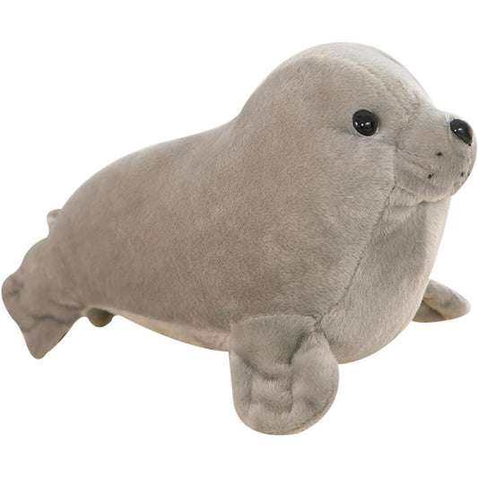 AUCOOMA Seal Plush Toy Animal Simulation Grey Seal Pillow Toy Gift Gift for Kids 9.8inch
