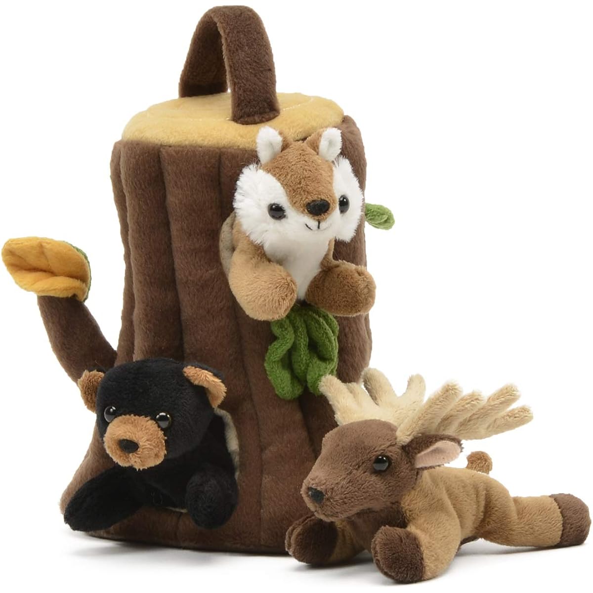 Unipak 9" Treehouse with 3 Finger Puppets: Black Bear, Chipmunk and Elk