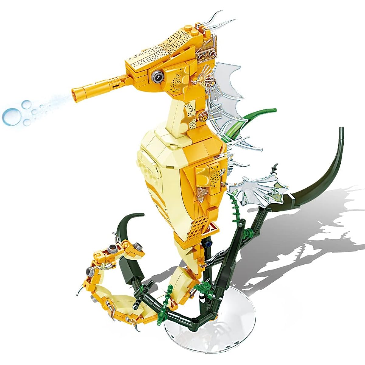 EDGKODK Aquarium Hippocampus Building Set Fish Tank Sea Fish Building Toy for Kids Ages 8 and Up 282 Pieces (Compatible with Lego Sets)