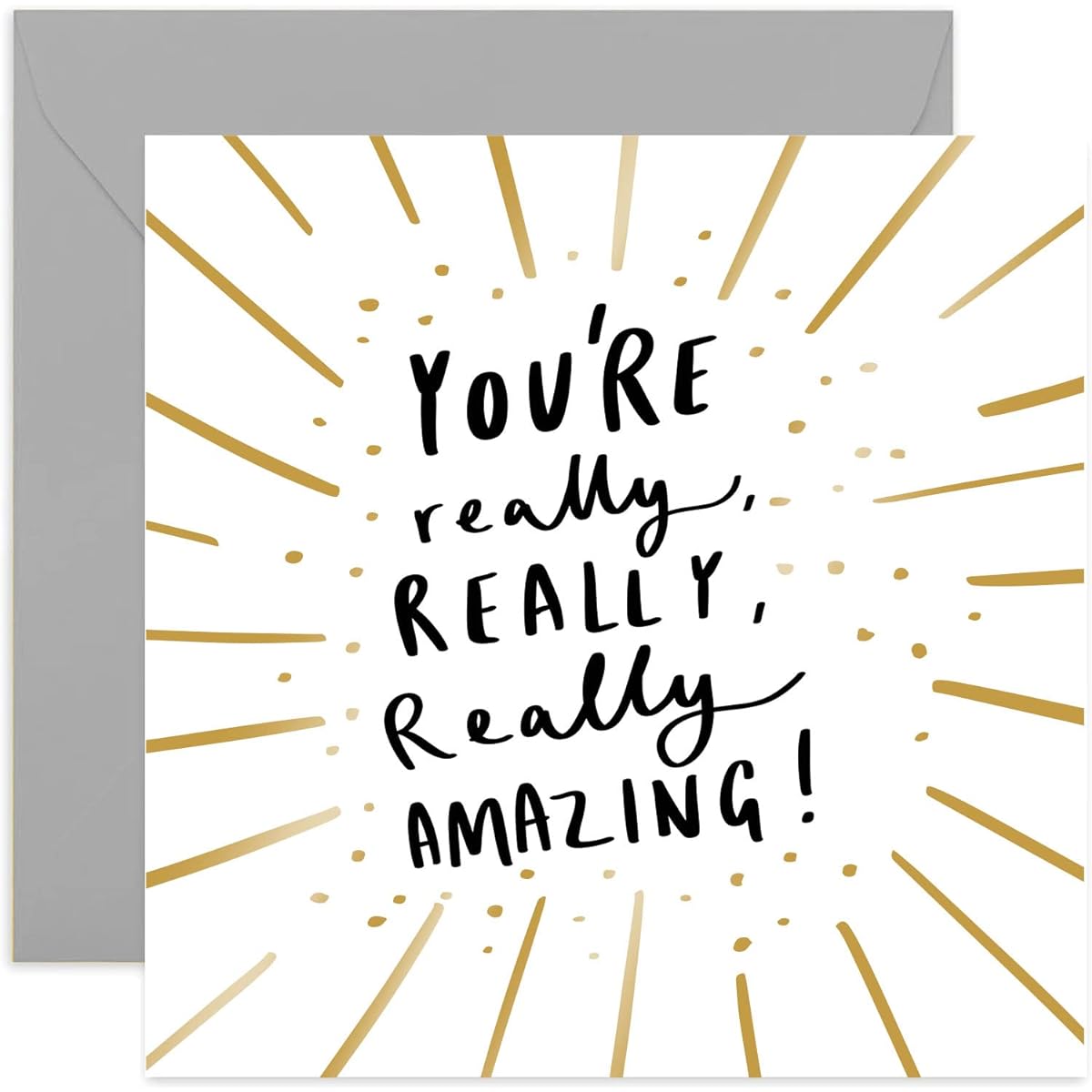 Old English Co. Truly Awesome Congratulations Card - Pretty Gold Foil Sparkle for Him or Her | Cards for Men and Women, New Job, New Home, Exam | Blank Inside & Envelope Included