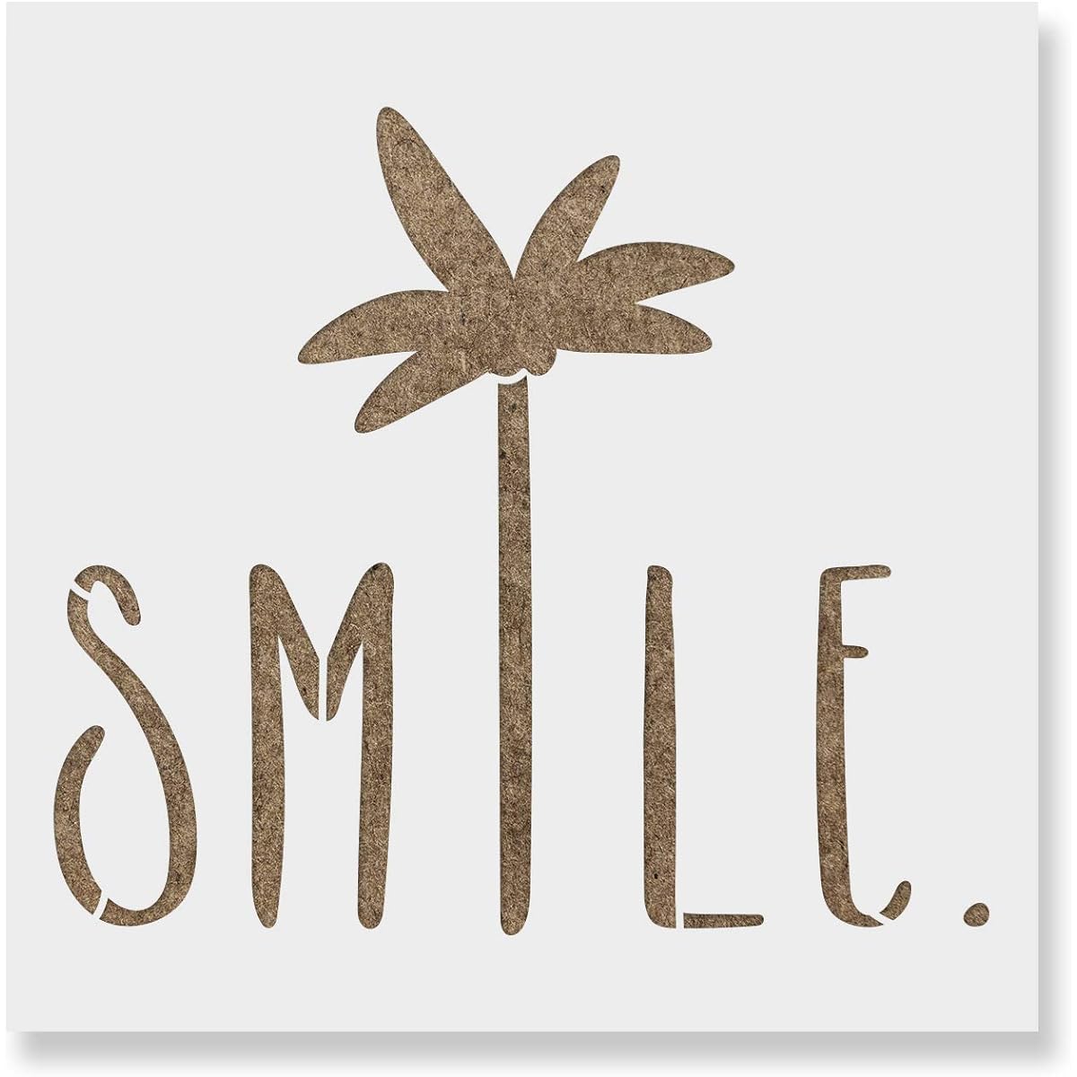 Smile Palm Tree Words Stencil Template for Walls and Crafts Reusable Stencils for Painting Small Size Large