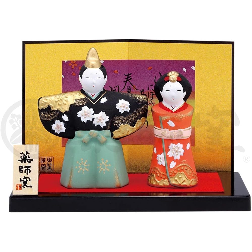 Yakushi Kiln Peach Festival Hina Doll Nishikisa Flower Decoration Hina (Three Tier Decoration)