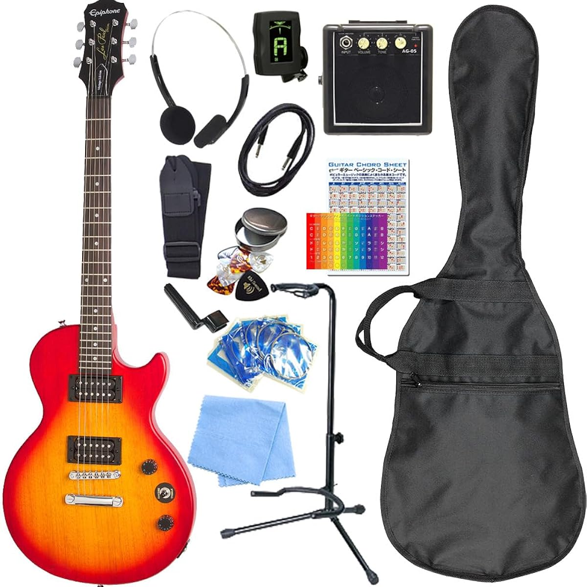 Epiphone Electric Guitar Epiphone Les Paul Special Satin E1 VWHCS Les Paul Special Beginner Mini Amp Included 15-Piece Set [98765]