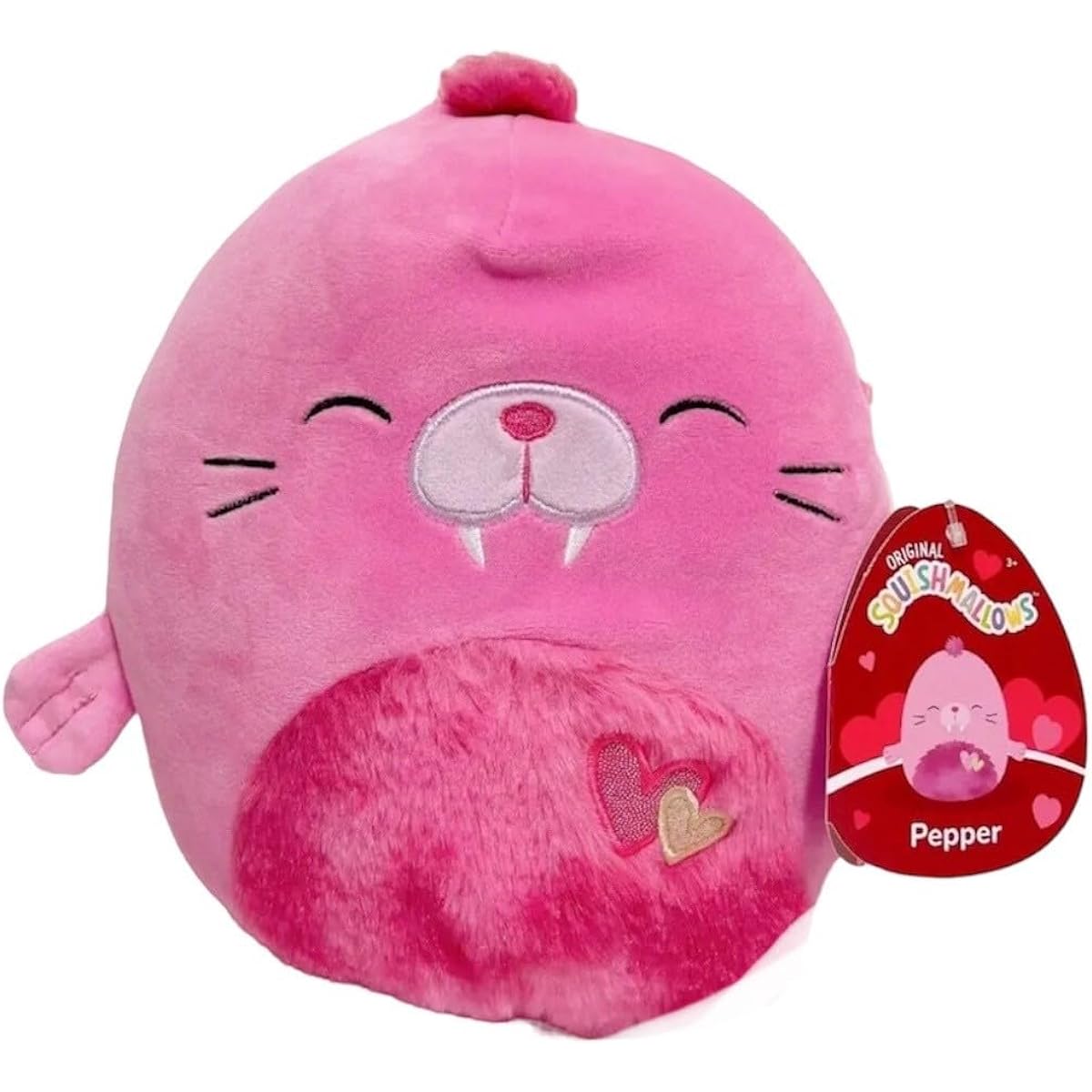 Squishmallow 8" Pepper the Walrus Plush - Officially Licensed Kelly Toy - Collectible Soft & Squishy Stuffed Puppy - Add to Your Team - Great Gift for Kids, Girls, Boys - 8"