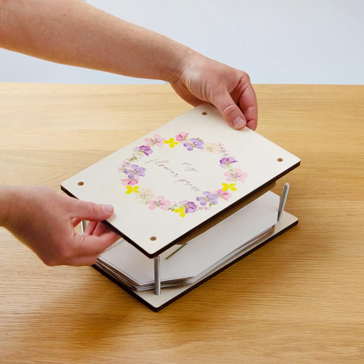 Talking Tables Wooden Flower Press Kit for Arts/Crafts Supplies or Card Decoration | Preserve Special Memories | Creative Gifts for Her, Kids, Adults, Purple