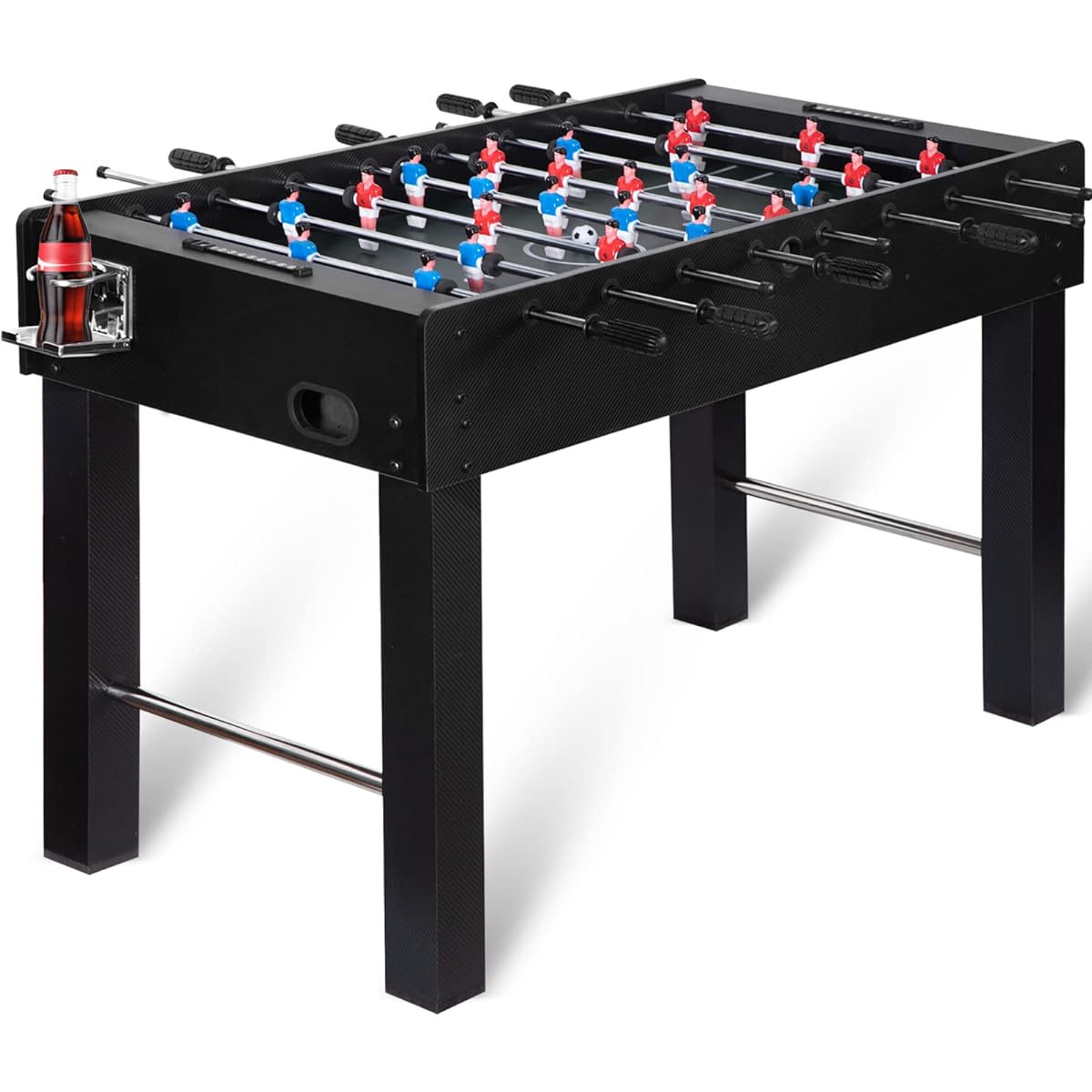 RayChee 48 Inch Soccer Table Competition Size Soccer Table with 2 Balls and 2 Cup Holders 2x4ft for Kids Adults 4 Players Football Table for Home Game Room Arcade