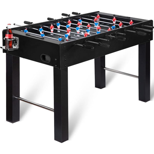 RayChee 48 Inch Soccer Table Competition Size Soccer Table with 2 Balls and 2 Cup Holders 2x4ft for Kids Adults 4 Players Football Table for Home Game Room Arcade