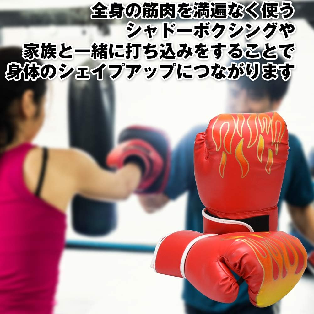 AINetJP Boxing Set Gloves & Mitts Sparring Boxercise Aerobic Exercise Diet Unisex