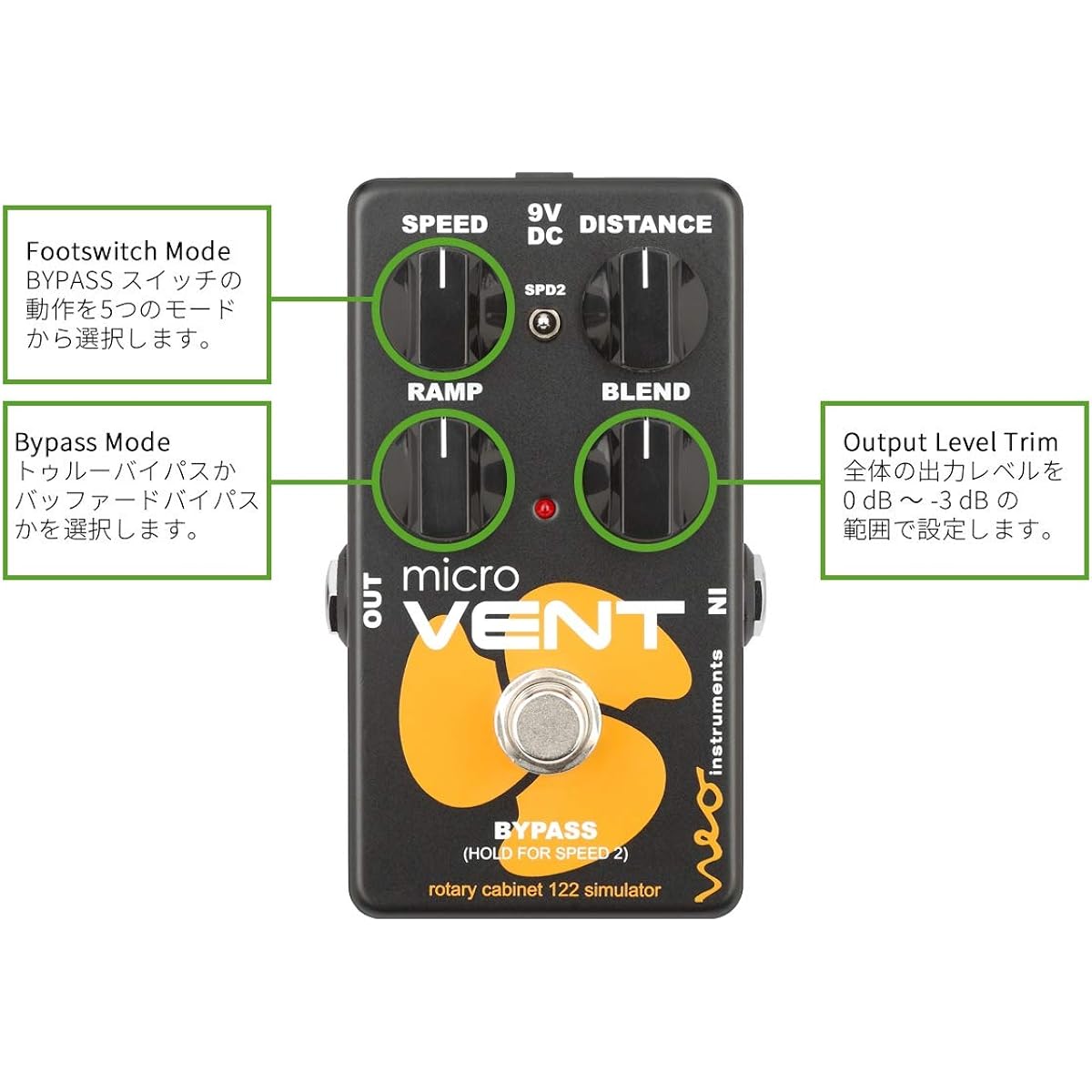 Neo Instruments MICRO VENT 16 Rotary Speaker Simulator Compact White Vibratone Guitar Leslie [Domestic Genuine Product]