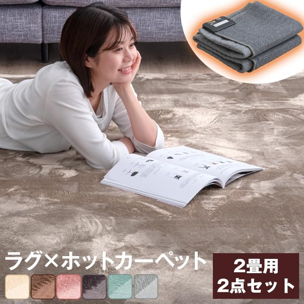 Tansu no Gen Rug + Hot Carpet Set 2 tatami mats 185 x 185 cm Square Non-slip Flannel All Seasons 21700005 (89476)