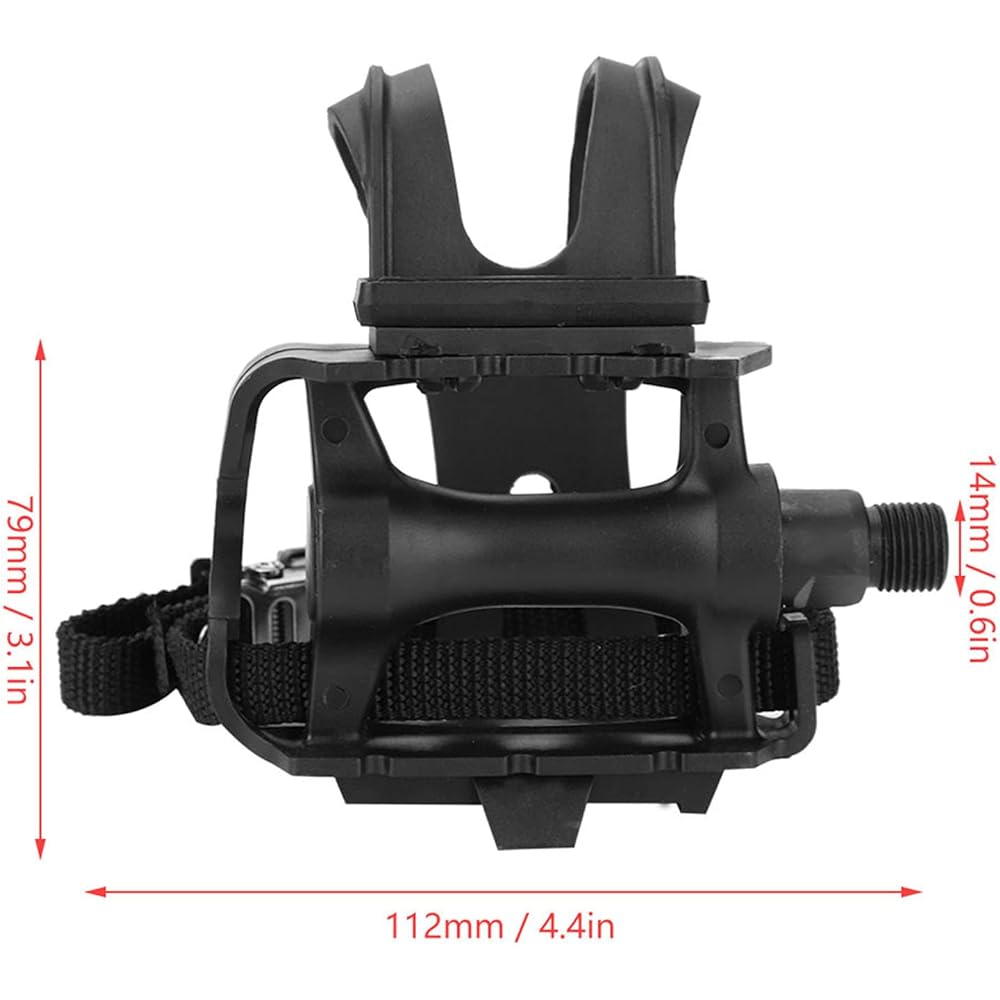 Bicycle Pedal with Fixed Strap Belt Cage Strap for Outdoor Mountain Bike Road Bike