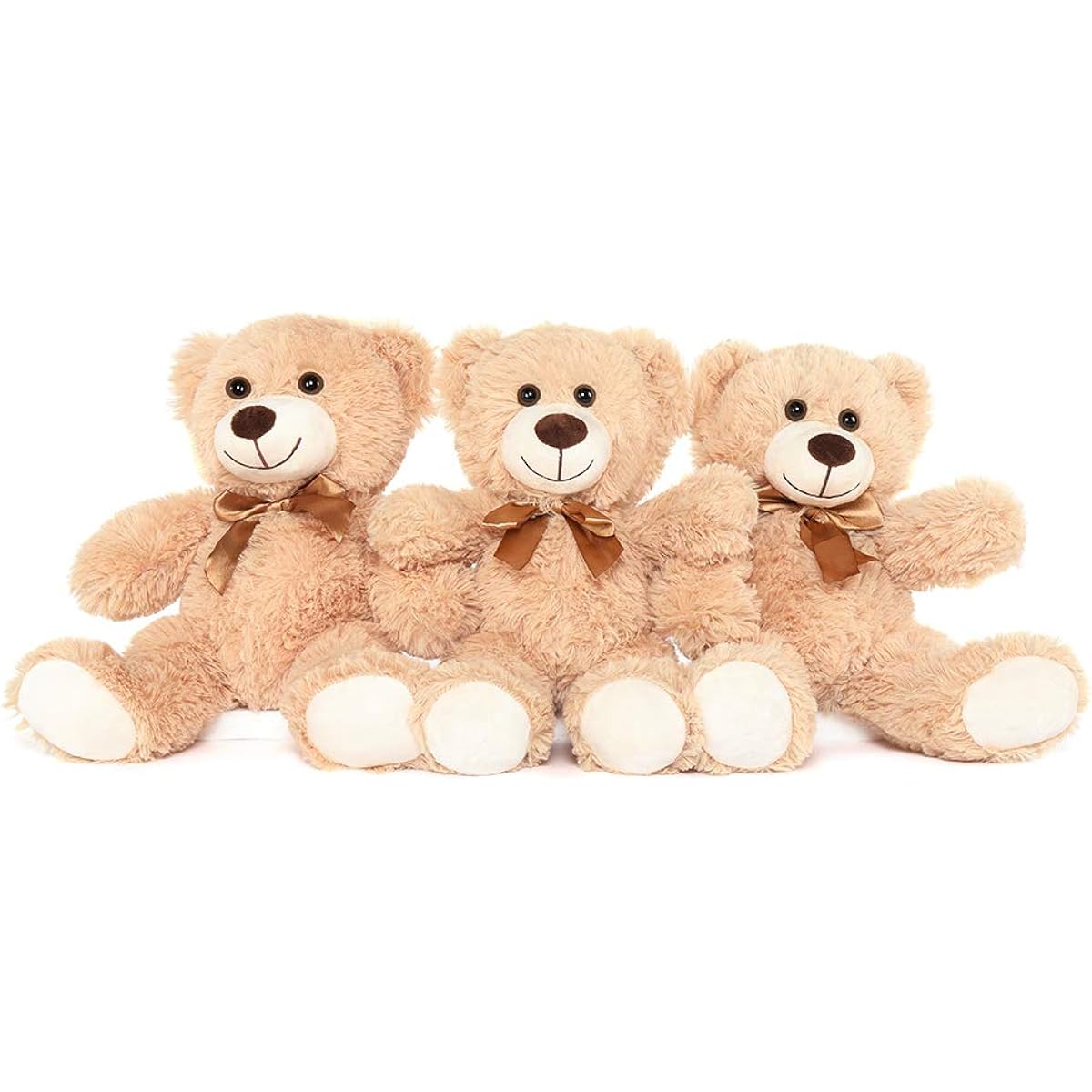 Toys Studio Teddy Bear 3 Pack Tan Cute Stuffed Animals 3 Piece 13.8 Inch Teddy Bears for Kids Boys Girls