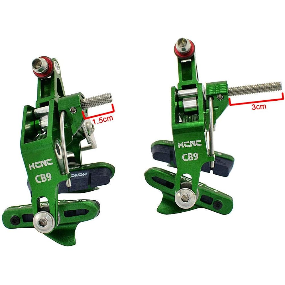 KCNC CB9 Road Caliper Brake Set (Front and Rear) Designed For Road Bike Wide Wheel Rim, Green, SK2146