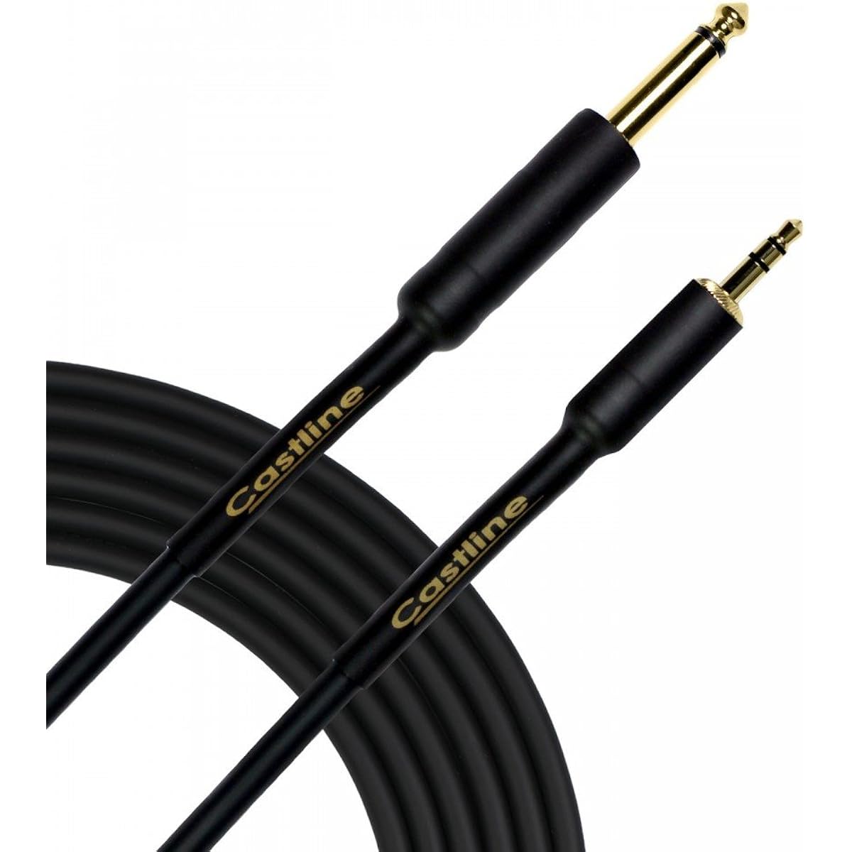 6ft Castline Gold 3.5mm TRS 1/4" TS Mogami 2549 Stereo to Mono Summing Cable with Resistors