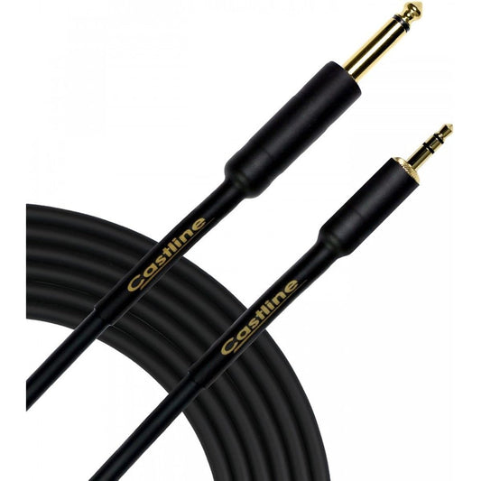 6ft Castline Gold 3.5mm TRS 1/4" TS Mogami 2549 Stereo to Mono Summing Cable with Resistors