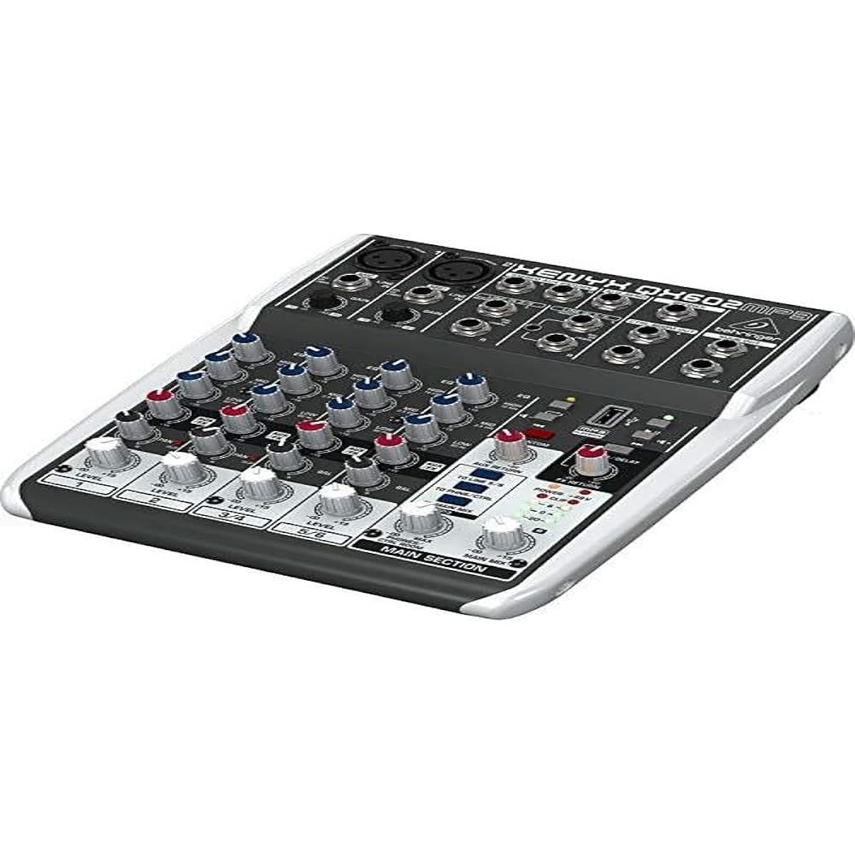 Behringer Analog Mixer 6 Channel 1 Knob Comp/Reverb/Delay Effect/MP3 Player XENYX QX602MP3