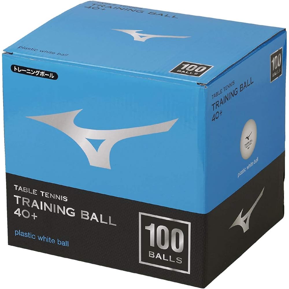 MIZUNO Table Tennis Ball Official Practice Ball Set of 100 Training Balls 40+ 83GBH900 01: White