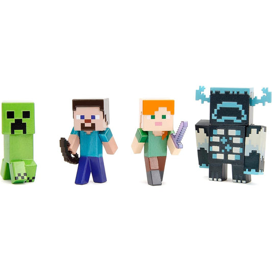 Minecraft 2.5" 4 Pack Collectible Diecast Figures Toys for Kids and Adults