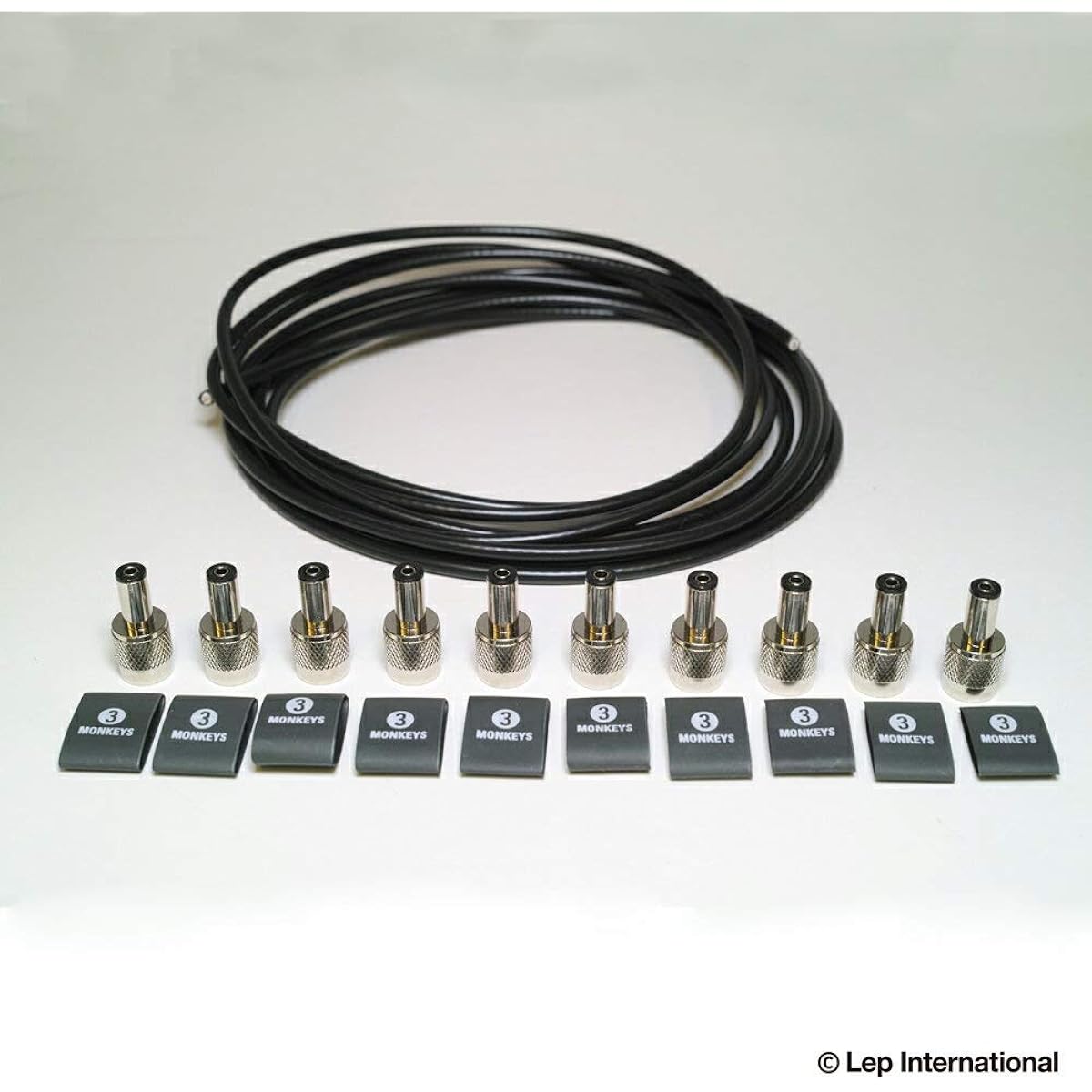 3 Monkeys Solderless DC Cable Kit DC Solderless Pedalboard Kit (10 plugs + 3m cable)