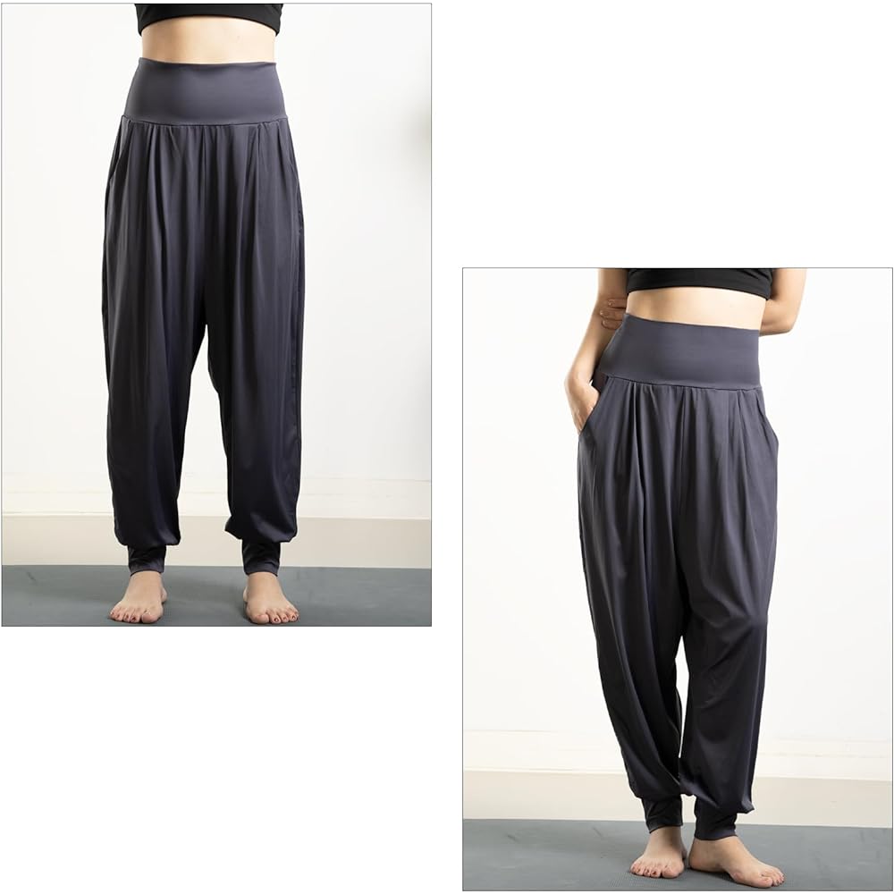 [iito.seasons] Women's Yoga Pants, Sarouel, 10 Minute Length Pants, Loose, Long Length, Yoga Wide Pants, Fitness Pants, Sports Room Wear, Yoga Loungewear, Thin, Stretchy, Sweat Absorbent, Quick Drying, UV Protection