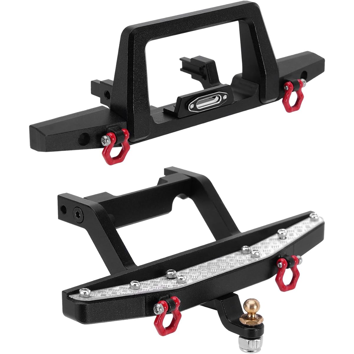 INJORA Front & Rear Bumper 1/18 CNC Aluminum Bumper for TRX4M Defender Upgrade