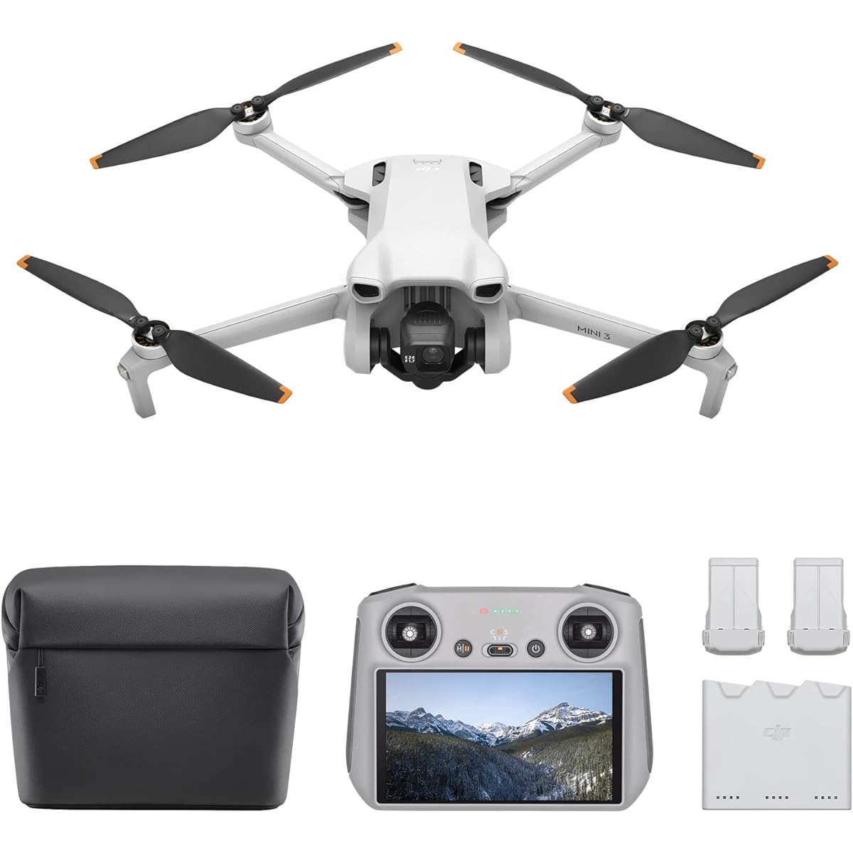 DJI Mini 3 Fly More Combo Plus (DJI RC included) + Care Refresh 1 year version - 4K HDR video recording, 51 minutes flight time, portrait shooting, many intelligent functions, foldable lightweight mini camera drone
