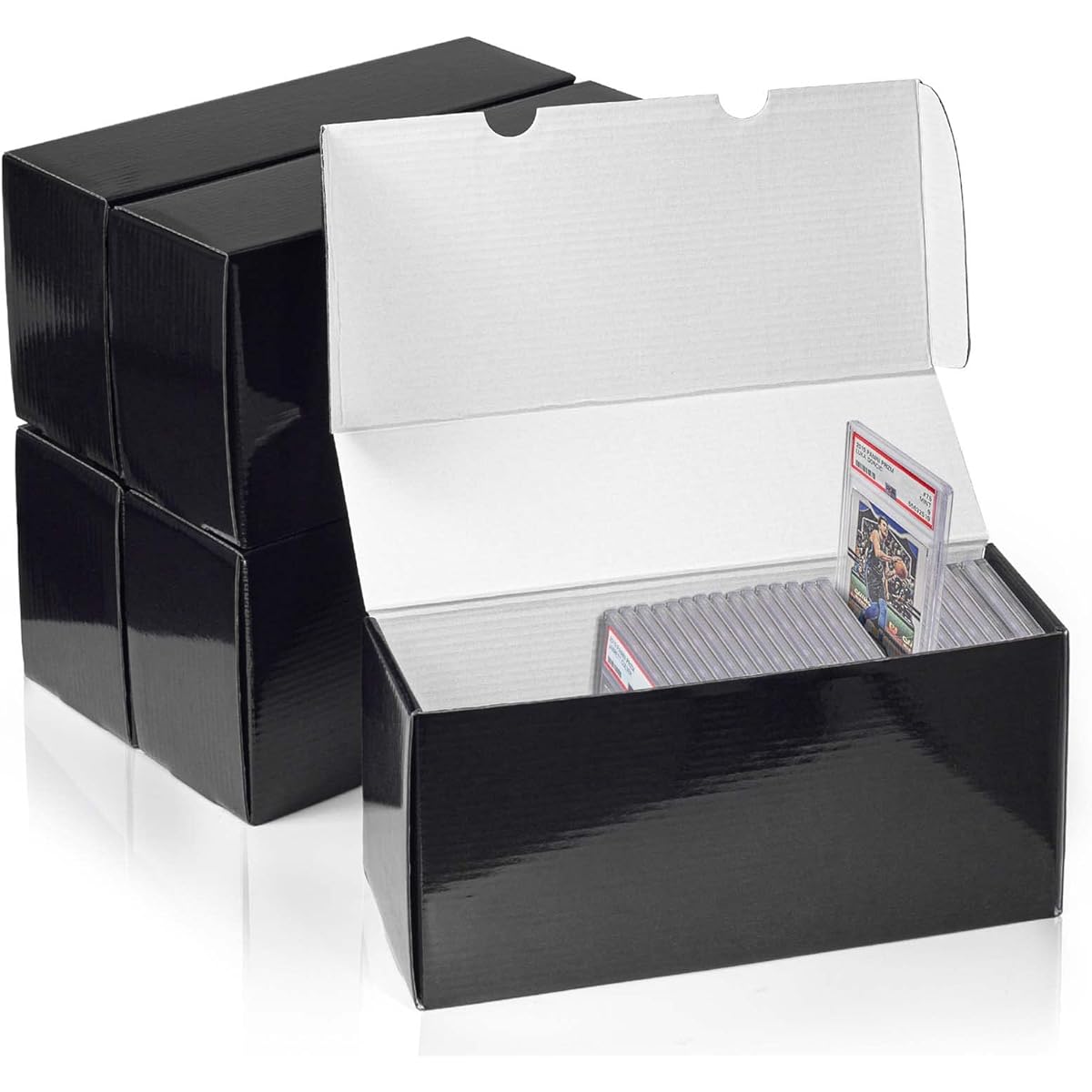 PSA Storage Box BGS Grade Card Storage Holder Container - Black Box Holds Over 40 Grading Cards Grading Card Storage Box for Sports Card Collection - 5 Pack
