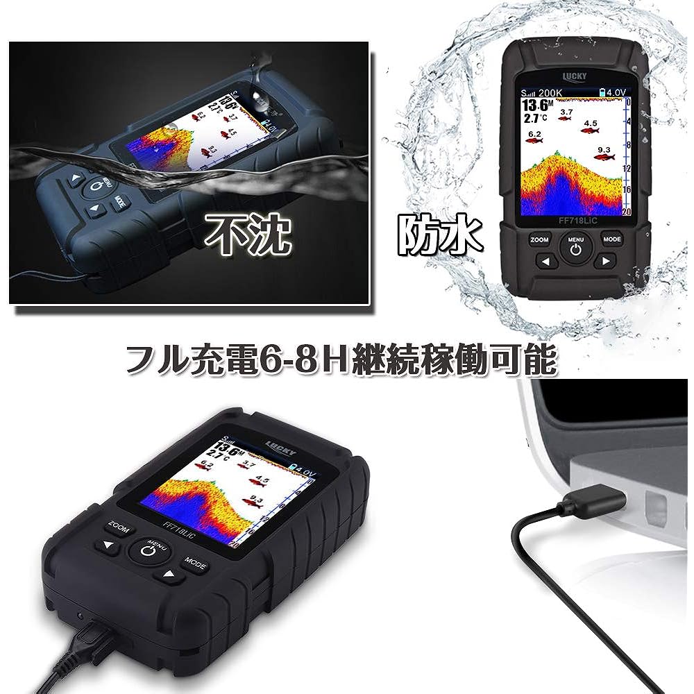 LUCKYLAKER Double Frequency Fish Finder Portable Fish Finder Bass Gourd Finder Small Fish Finder Smelt Fishing