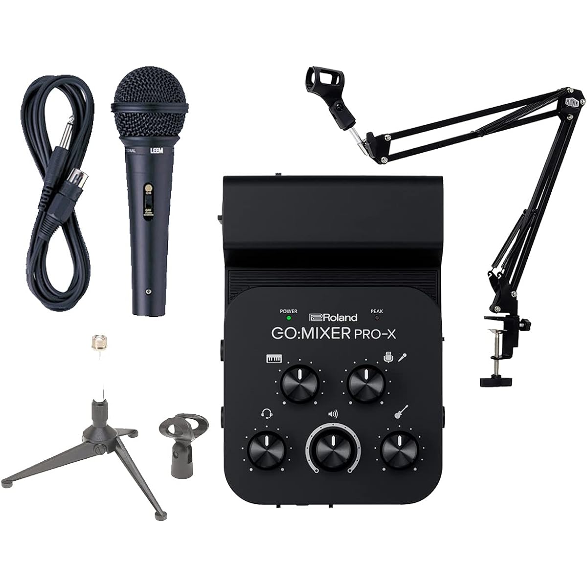 Roland GO:MIXER PRO-X Easy Streaming Set with Arm Stand Smartphone Interface Roland