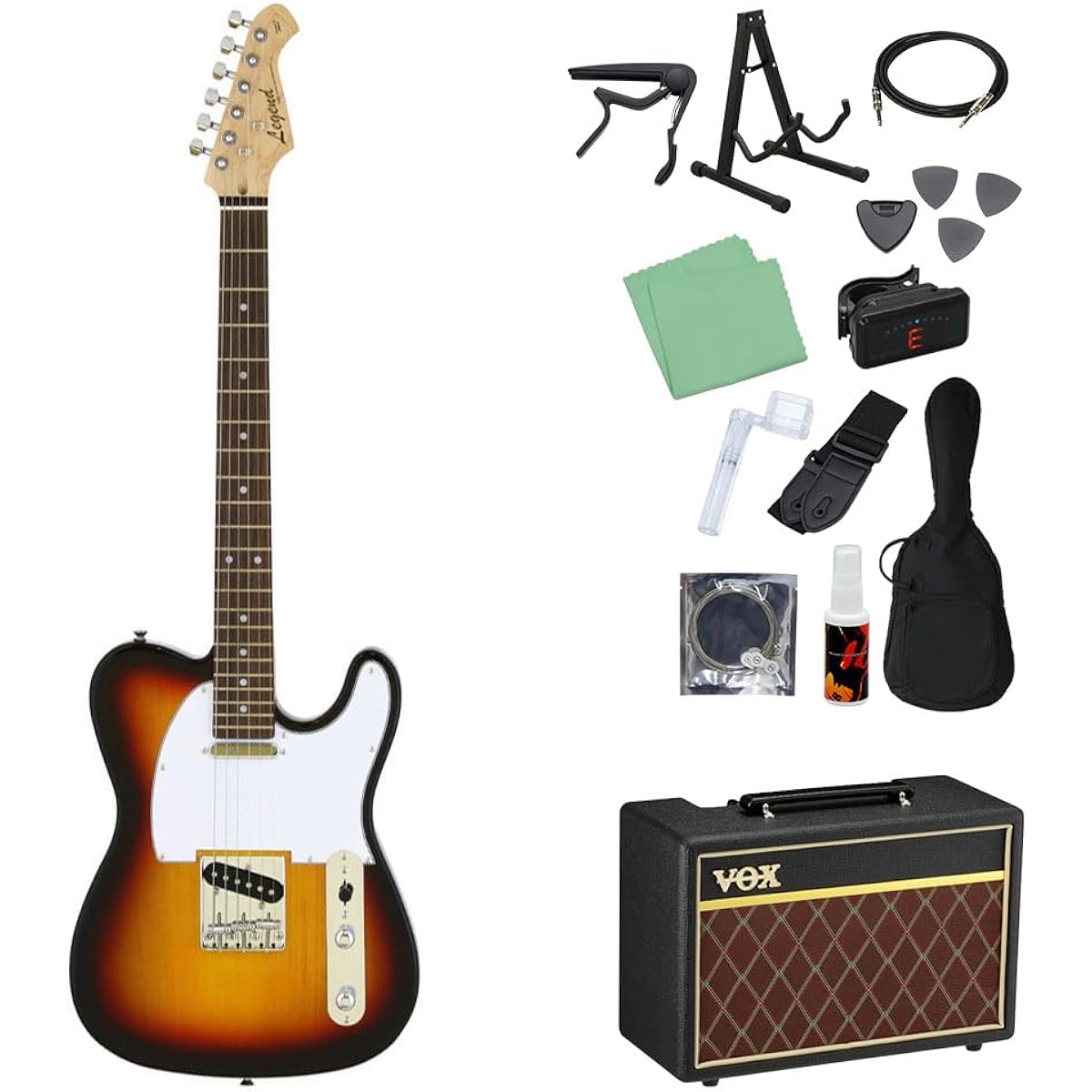 LEGEND LTE-Z Electric Guitar Beginner 14-piece Set [With VOX Amplifier] 3TS Telecaster Type Legend