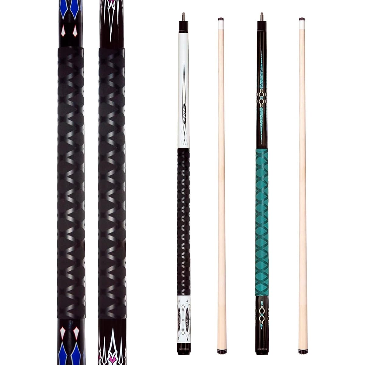 Joovon Pool Sticks Set of 4, Set of 2 Pool Sticks, 13mm Cue Tip, 58 Inch with Rubber Anti-Slip Sleeve