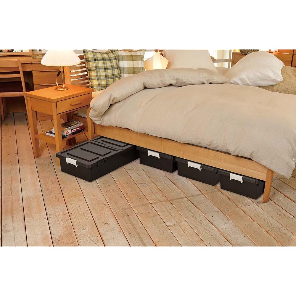 JEJ Under Bed Storage Box Set of 4 Brown 4510607004401