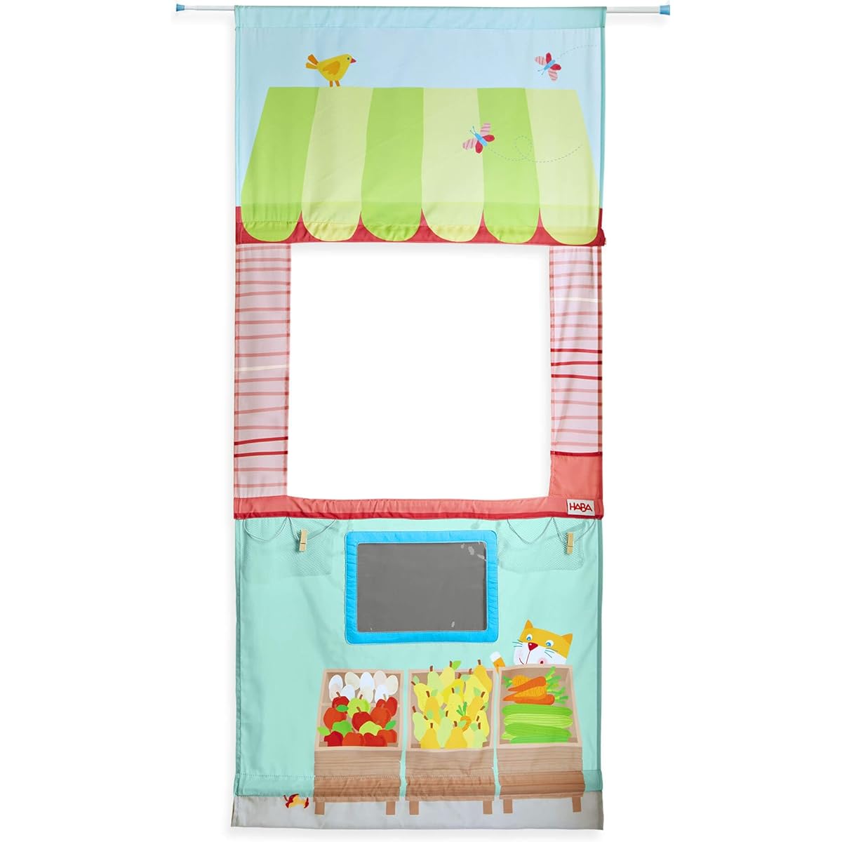 HABA Door Frame Play Store - Space Saving Pretend Play Grocery Store - Fits Most Doorways