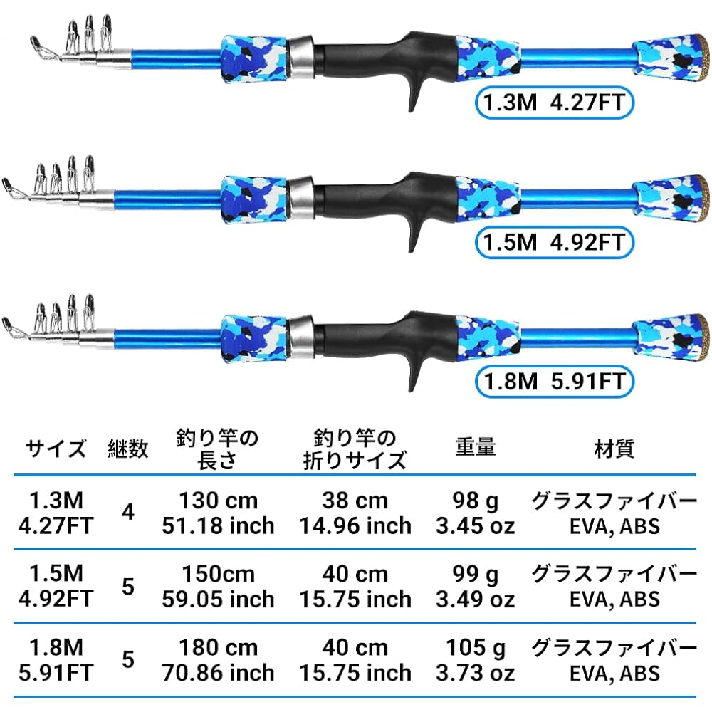 Kilitn Children's Fishing Set, Fishing Rod Set, Compact Rod, Telescoping Fishing Rod & Fishing Reel Set, Includes Fishing Tackle, Fishing Lure, Fishing Tackle Accessories Set, Storage Bag, River Fishing, Sea Fishing, Beginners, Introductory Rod Set