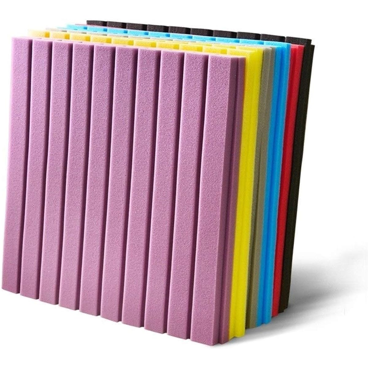 School Music Room Acoustic Panel Moisture Proof Fireproof Sound Absorption Cotton Studio Soundproofing Foam 20PCS (Purple) (Purple)