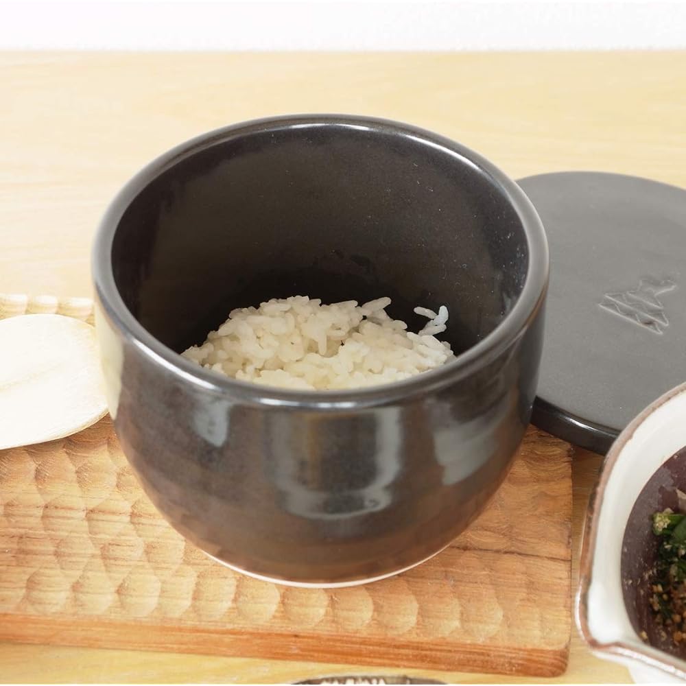 Kamoshika Dogu Shop Ohitsu 1.5 Cup Ceramic Made in Japan Banko Ware Microwave Safe Rice Bowl Rice Ceramic Rice Bowl Regular (White)