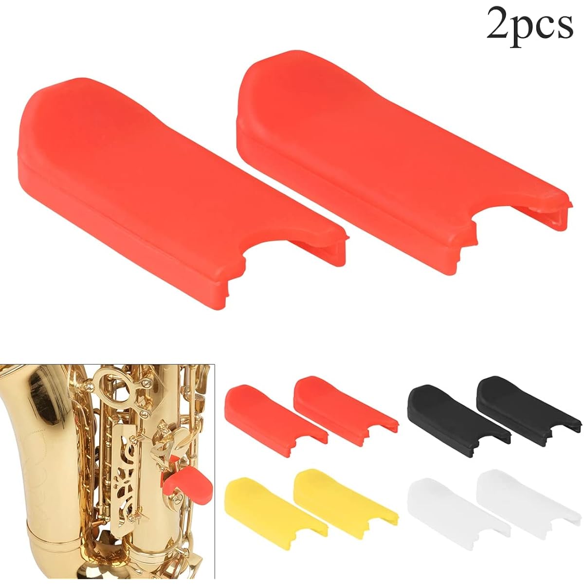 OriGlam Saxophone Thumb Rest Comfortable Rubber Finger Rest Cushion Pad Clarinet Thumb Rest Cushion for Saxophone (Red)