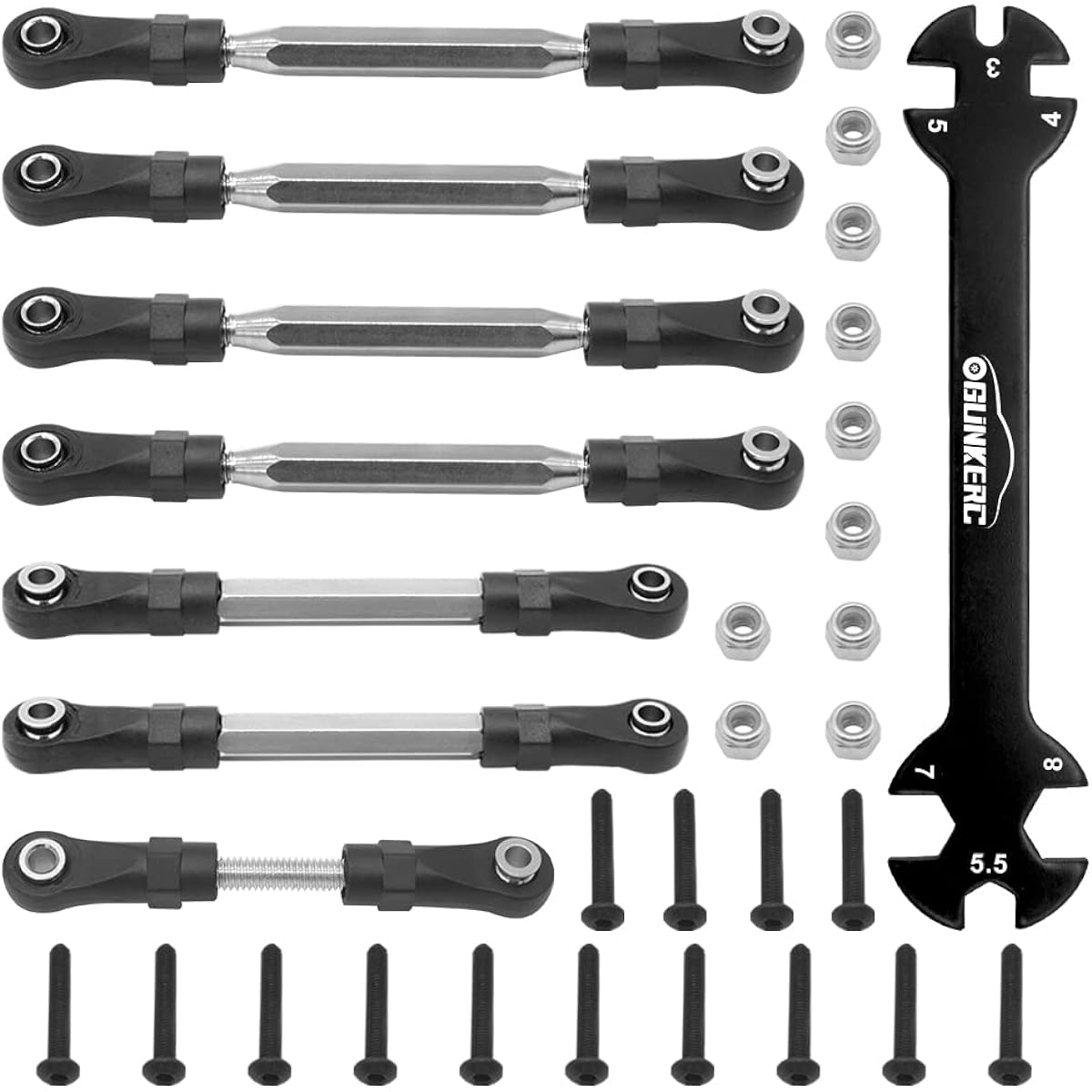 OGRC Adjustable Turnbuckle Links with Rod Ends Set of 7 for 1/10 Traxxas Slash 4X4/Traxxas Slash 2WD RC Truck Upgrade Parts