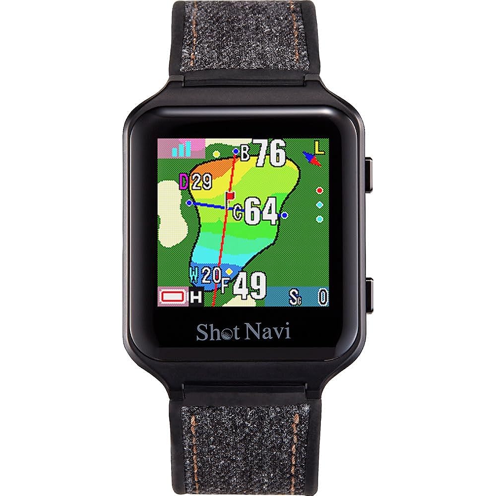 Shot Navi AIR EX [Black] Ultra-lightweight 20g Touch panel Equipped with the latest GPS chip "M10" Made in Japan (Produced in a domestic ISO9001 certified factory) GPS golf navigation Golf distance meter GPS navigation Golf watch Competitive use OK