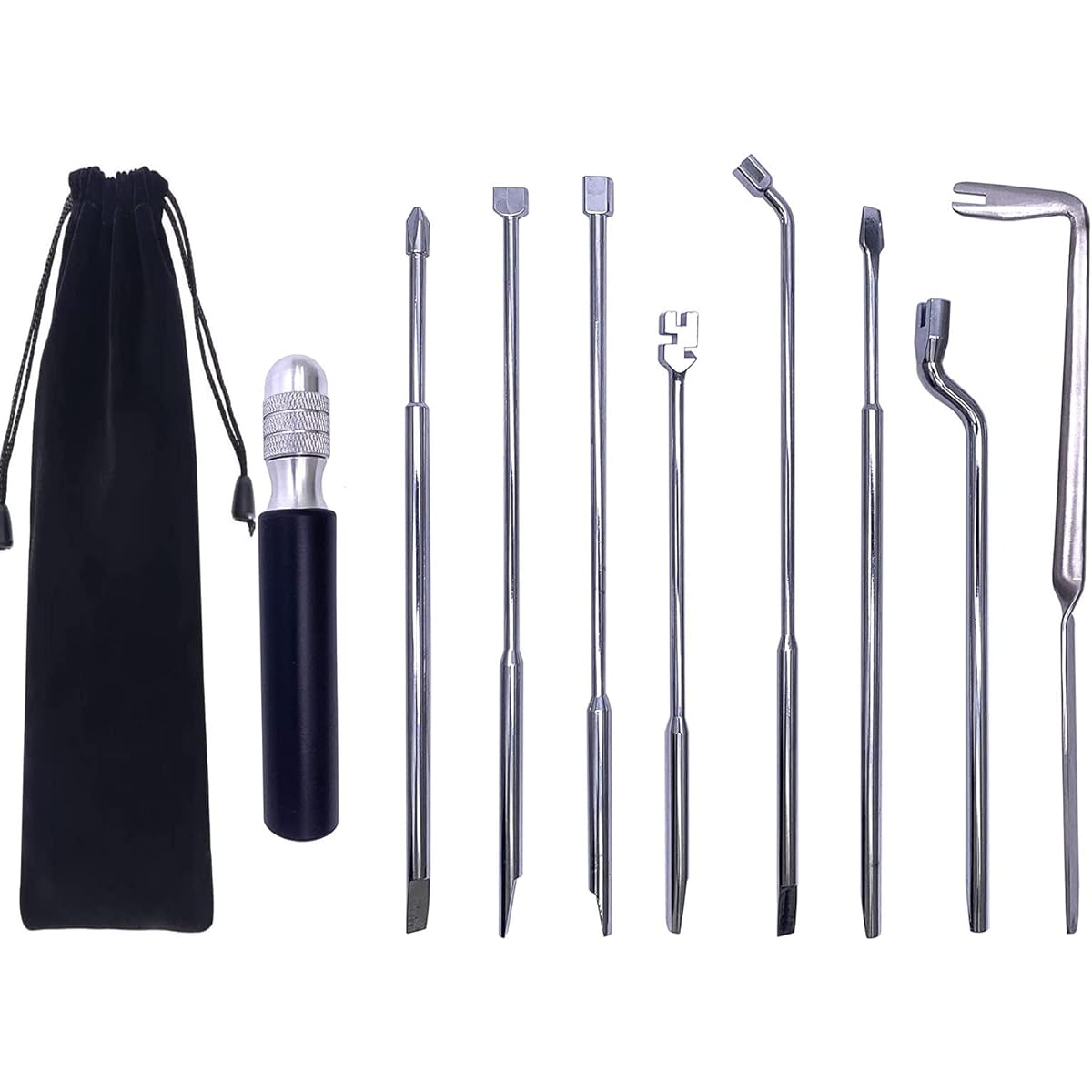 TUOREN Piano Repair Tool Kit Adjustment Tool with Adjustment Screwdriver Capstan Screw Wrench Set 6 Inch Combination Tool Handle for DIY Repair Piano Tool Maintenance (8 Pieces)