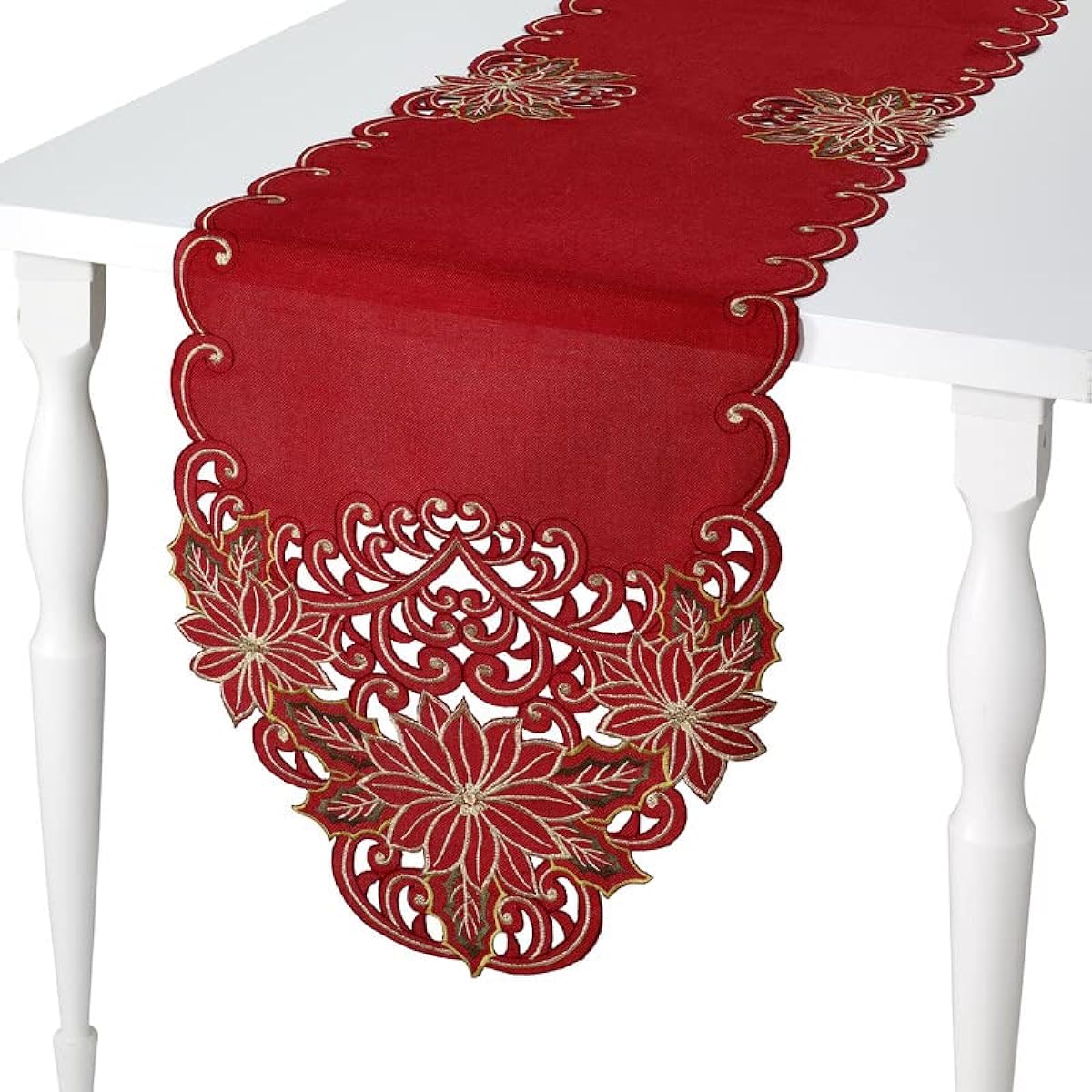 Avanti Linens 72" Table Runner Floral Medallion for Kitchen & Holiday Decorations