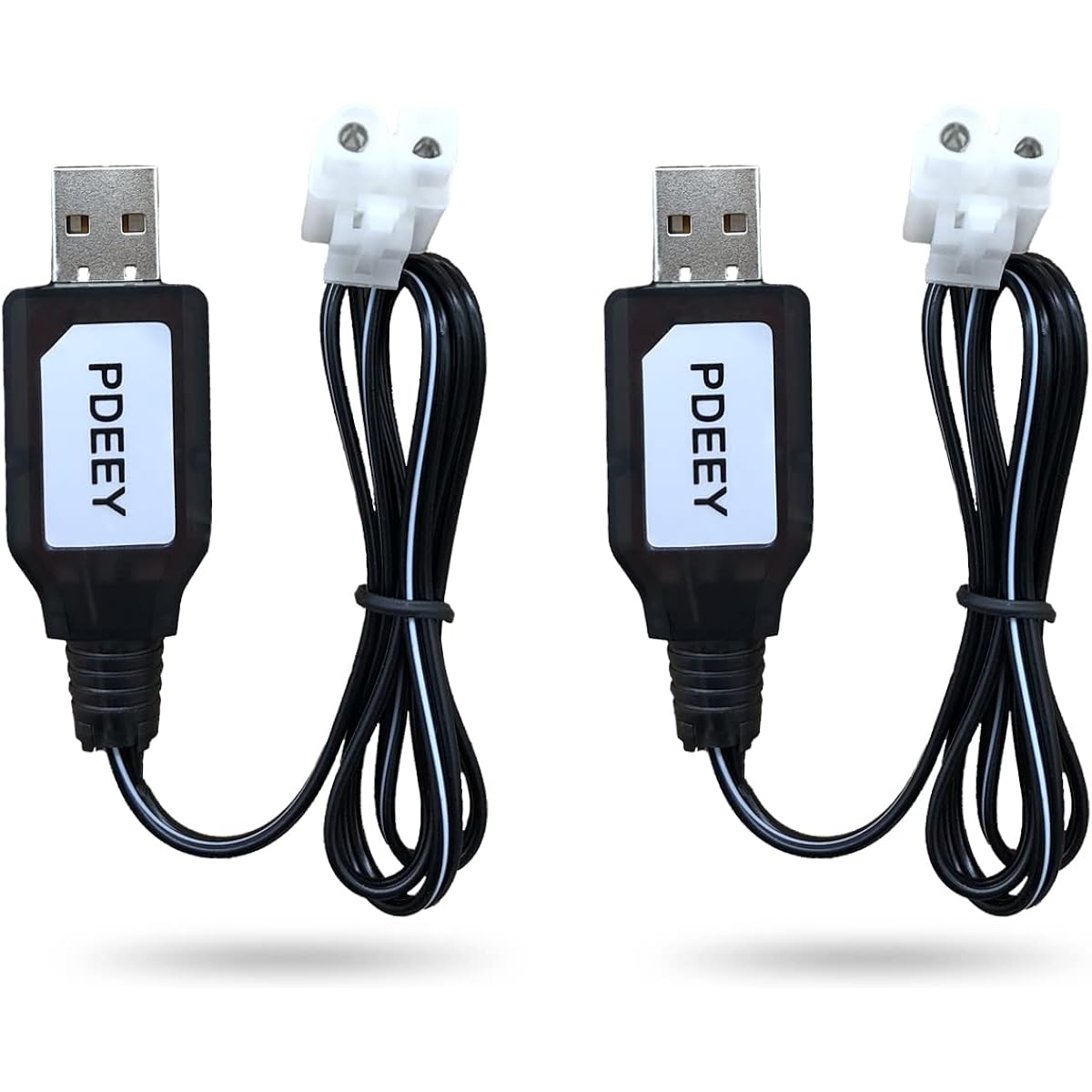 9.6V Battery Charger Replacement for Nerf Rival/RC Car/Airsoft/NiCd Rechargeable Batteries - Standard Tamiya Connector USB Cable (2 Pack)