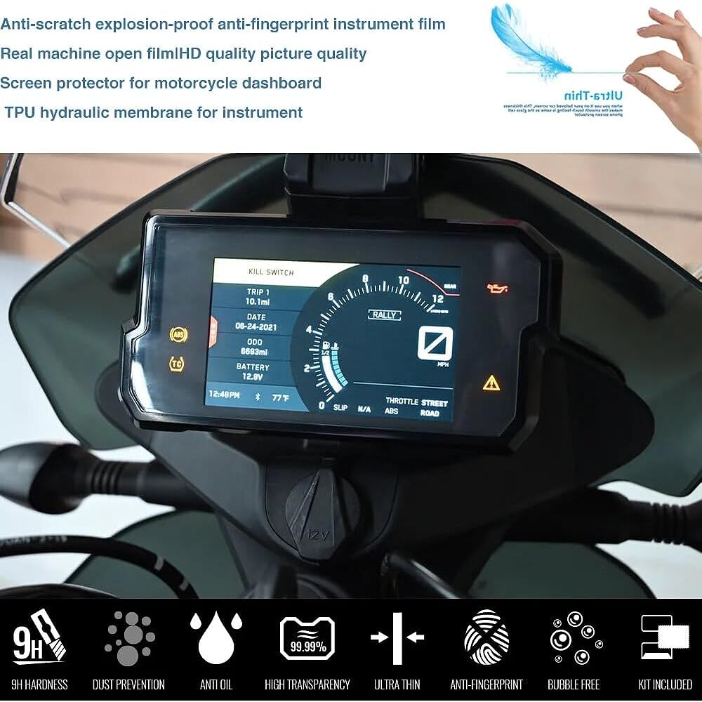 DEMUR Motorcycle Cluster Scratch Screen Protection Film Screen Protector for Duke 125 390 Duke 790 890 Adventure R ADV R DUKE390 Dashboard Screen Protector (Size : 5 PCS)