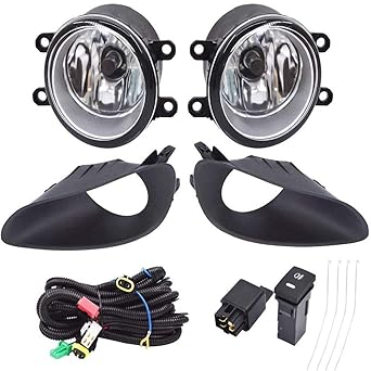 labwork Fog Light Fog Lamp (Clear Lens) 2006 2007 2008 Toyota Yaris 4 Door with Switch and Wiring Kit (Set of 2)
