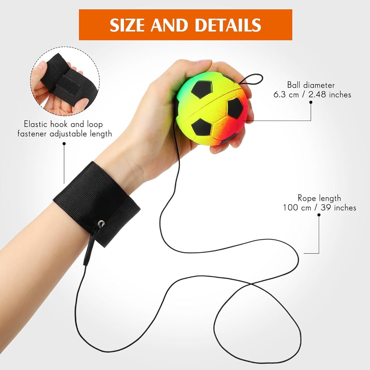 Skylety 10pcs Squirrel Return Balls Wristband Ball Rubber Rebound Ball Sports Bouncy Ball Basketball Baseball Soccer Ball Wristband Toys Wrist Exercise Sports Kids Adults Fun